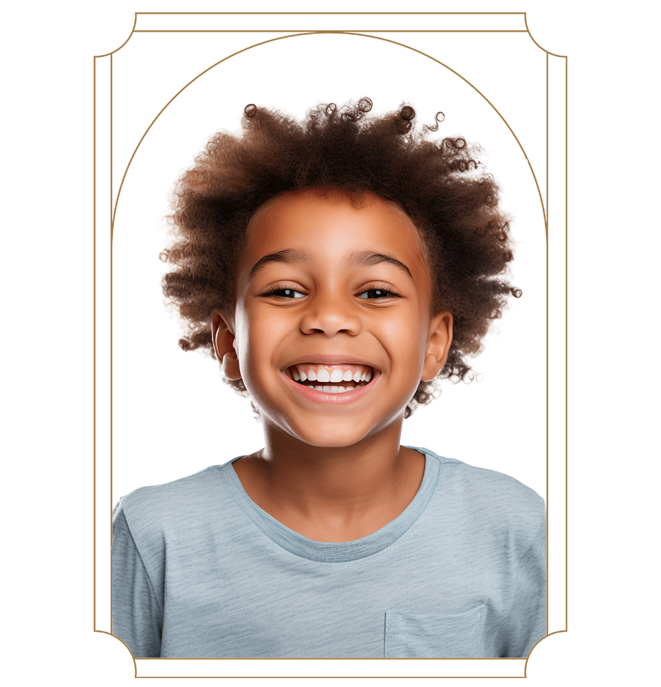 portrait of happy child smiling brightly