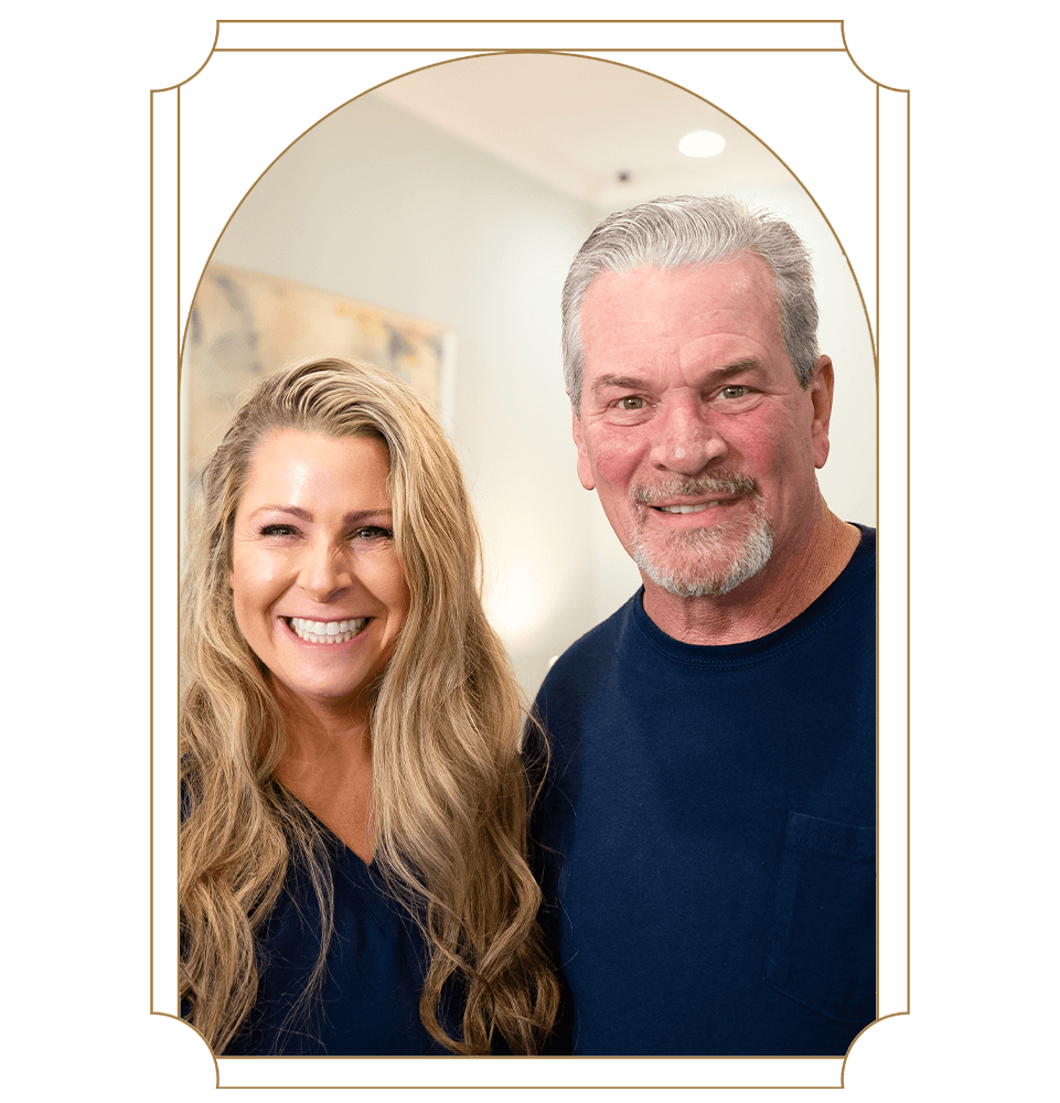 Dr. Schuster Kathleen with zirconia dental implant patient