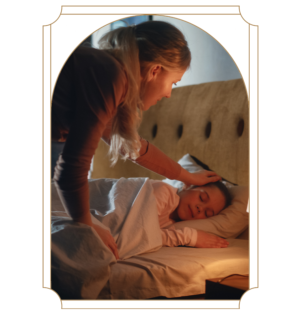 Woman checking on her daughter